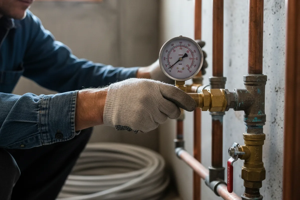 Pressure testing a repaired line during Water Line Repair in Jerusalem